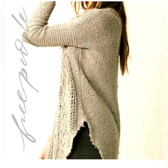 FREE PEOPLE Cross My Heart Cable Knit Sweater XS - Picture 5 of 13